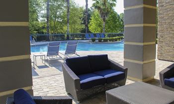 Covered cabana seating area
